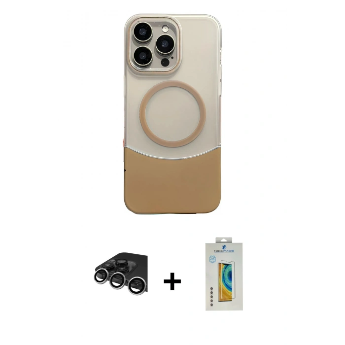 MARSİLYAN™- iPhone 14 Pro Max Kılıf Kozmos Form Özel Seri - Siyah Polymer Nano Ekran Koruyucu + Raze Metal Kamera Lens - GS