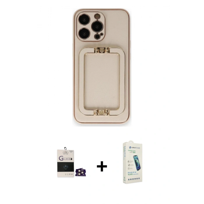 MARSİLYAN™- iPhone 14 Pro Max Kılıf Kozmos Minimal Prime - Şeffaf Pasifik Cam Ekran Koruyucu + Bilvis Titan Kamera Lens - GD