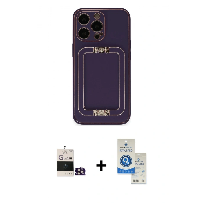 MARSİLYAN™- iPhone 14 Pro Max Kılıf Kozmos Minimal Prime - Şeffaf Royal Nano Ekran Koruyucu + Bilvis Titan Kamera Lens - GD