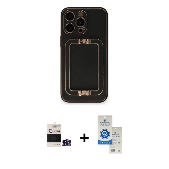 MARSİLYAN™- iPhone 14 Pro Max Kılıf Kozmos Minimal Prime - Şeffaf Royal Nano Ekran Koruyucu + Bilvis Titan Kamera Lens - DNMR