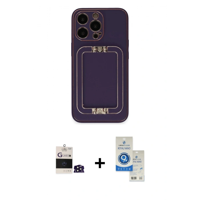 MARSİLYAN™- iPhone 14 Pro Max Kılıf Kozmos Minimal Prime - Şeffaf Royal Nano Ekran Koruyucu + Bilvis Titan Kamera Lens - DNMR