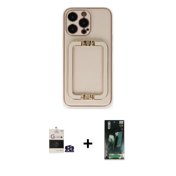 MARSİLYAN™- iPhone 14 Pro Max Kılıf Kozmos Minimal Prime - Siyah 360 Mat Full Body Arka Koruyucu + Bilvis Titan Kamera Lens - GS