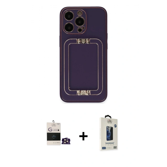 MARSİLYAN™- iPhone 14 Pro Max Kılıf Kozmos Minimal Prime - Siyah Bilvis Hayalet Cam Ekran Koruyucu + Bilvis Titan Kamera Lens - GD