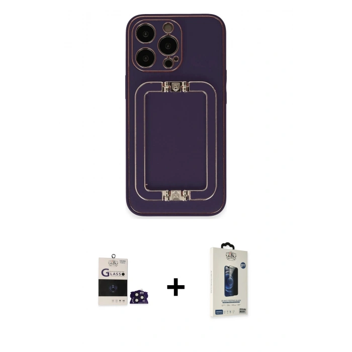 MARSİLYAN™- iPhone 14 Pro Max Kılıf Kozmos Minimal Prime - Siyah Bilvis Hayalet Cam Ekran Koruyucu + Bilvis Titan Kamera Lens - DNMR