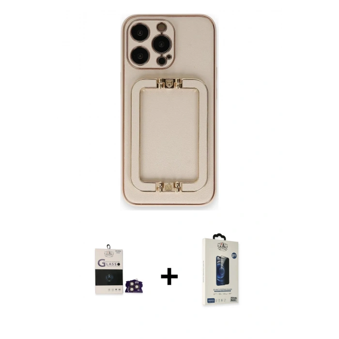 MARSİLYAN™- iPhone 14 Pro Max Kılıf Kozmos Minimal Prime - Siyah Bilvis Hayalet Cam Ekran Koruyucu + Bilvis Titan Kamera Lens - GD