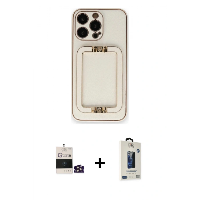 MARSİLYAN™- iPhone 14 Pro Max Kılıf Kozmos Minimal Prime - Siyah Bilvis Hayalet Cam Ekran Koruyucu + Bilvis Titan Kamera Lens - GD