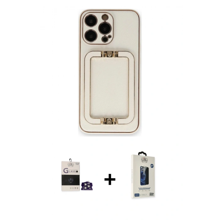 MARSİLYAN™- iPhone 14 Pro Max Kılıf Kozmos Minimal Prime - Siyah Bilvis Hayalet Cam Ekran Koruyucu + Gümüş Bilvis Titan Kamera Lens
