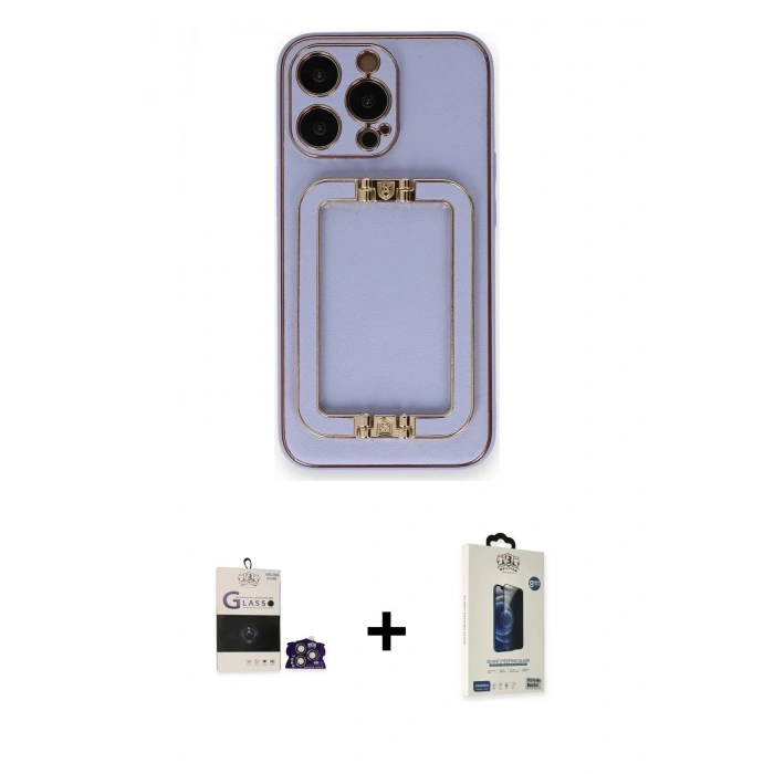 MARSİLYAN™- iPhone 14 Pro Max Kılıf Kozmos Minimal Prime - Siyah Bilvis Hayalet Cam Ekran Koruyucu + Gümüş Bilvis Titan Kamera Lens