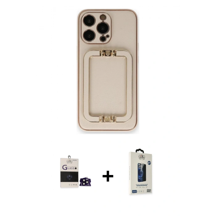 MARSİLYAN™- iPhone 14 Pro Max Kılıf Kozmos Minimal Prime - Siyah Bilvis Hayalet Cam Ekran Koruyucu + Siyah Bilvis Titan Kamera Lens