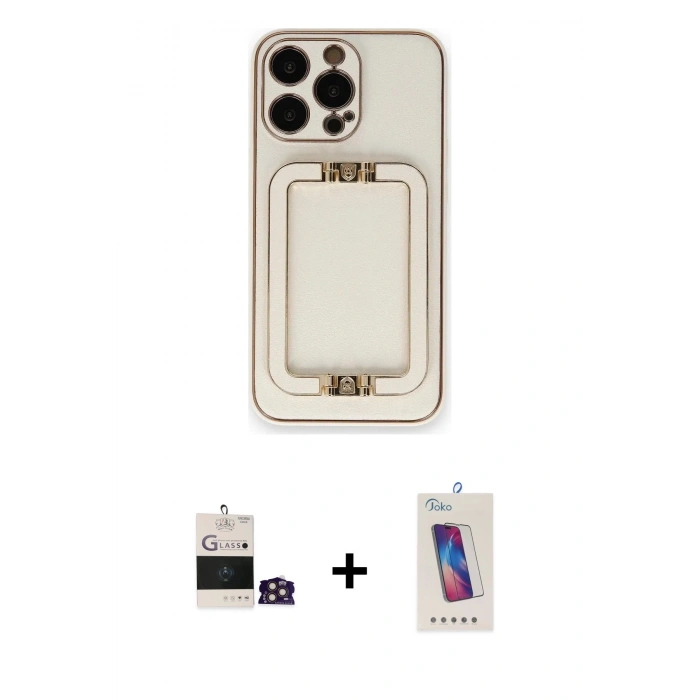 MARSİLYAN™- iPhone 14 Pro Max Kılıf Kozmos Minimal Prime - Siyah Joko 5D Cam + Bilvis Titan Kamera Lens - GD