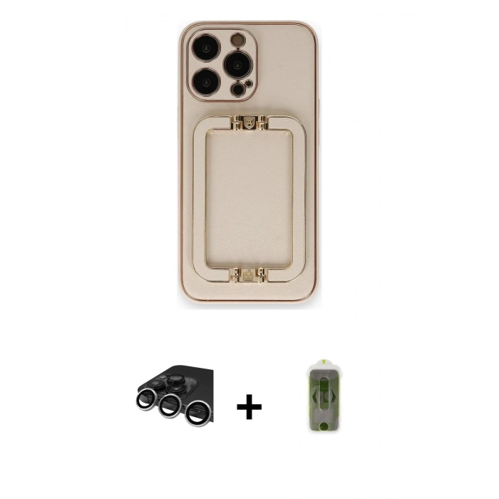 MARSİLYAN™- iPhone 14 Pro Max Kılıf Kozmos Minimal Prime - Siyah Joko Magic 5D Hayalet Cam + Raze Metal Kamera Lens - GS