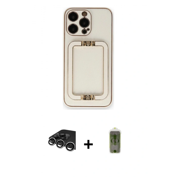 MARSİLYAN™- iPhone 14 Pro Max Kılıf Kozmos Minimal Prime - Siyah Joko Magic 5D Hayalet Cam + Raze Metal Kamera Lens - GS