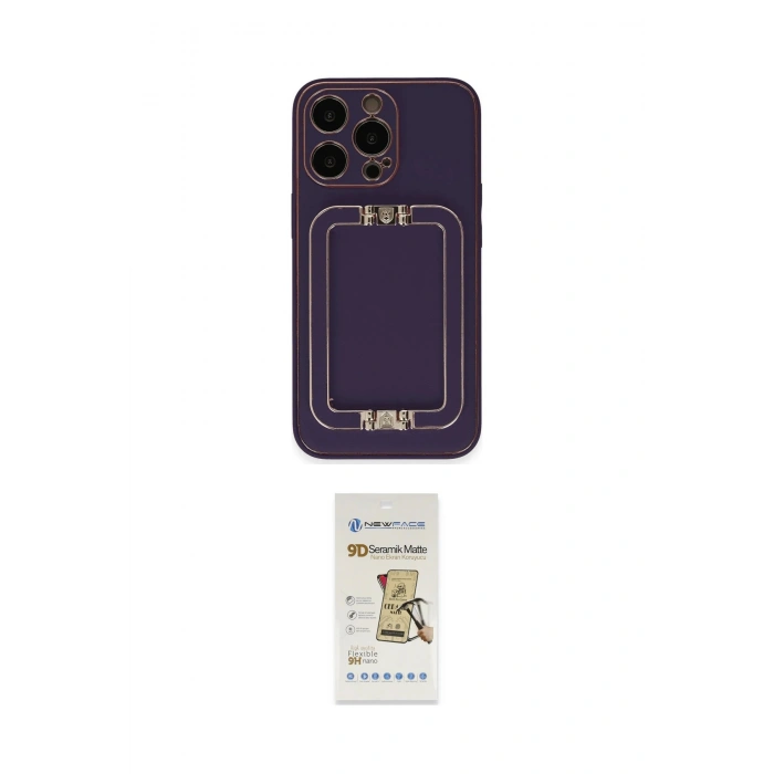 MARSİLYAN™- iPhone 14 Pro Max Kılıf Kozmos Minimal Prime - Siyah Mat Seramik Nano Ekran Koruyucu
