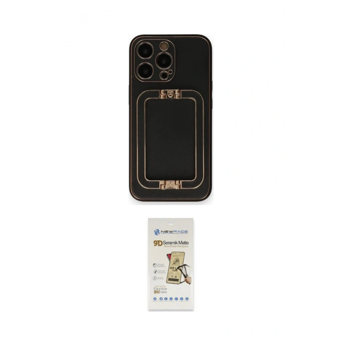 MARSİLYAN™- iPhone 14 Pro Max Kılıf Kozmos Minimal Prime - Siyah Mat Seramik Nano Ekran Koruyucu
