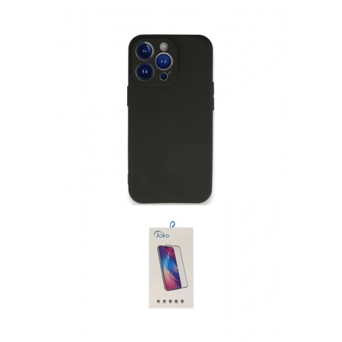 MARSİLYAN™- iPhone 14 Pro Max Kılıf Kozmos Yansıma Özel Seri - Siyah Joko 5D Cam