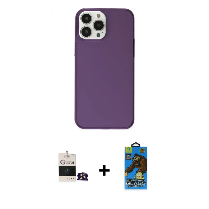 MARSİLYAN™- iPhone 14 Pro Max Kılıf Kutup Doku Koleksiyonu - Siyah 18D Cam Ekran Koruyucu + Bilvis Titan Kamera Lens - GD