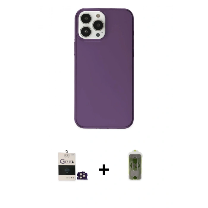 MARSİLYAN™- iPhone 14 Pro Max Kılıf Kutup Doku Koleksiyonu - Siyah Joko Magic 5D Hayalet Cam + Bilvis Titan Kamera Lens - GD