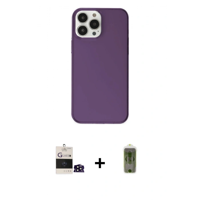 MARSİLYAN™- iPhone 14 Pro Max Kılıf Kutup Doku Koleksiyonu - Siyah Joko Magic 5D Hayalet Cam + Bilvis Titan Kamera Lens - SH