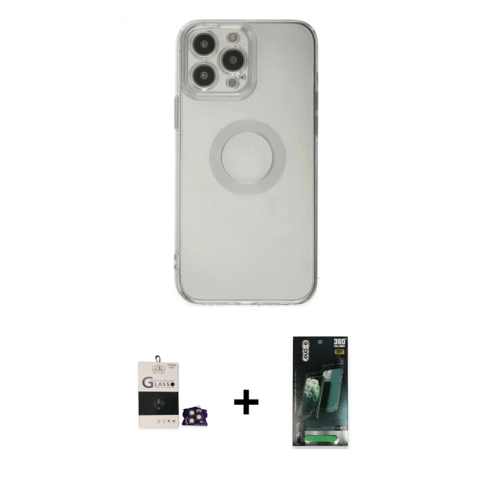 MARSİLYAN™- iPhone 14 Pro Max Kılıf Kutup Klasik - Siyah 360 Mat Full Body Arka Koruyucu + Bilvis Titan Kamera Lens - GD