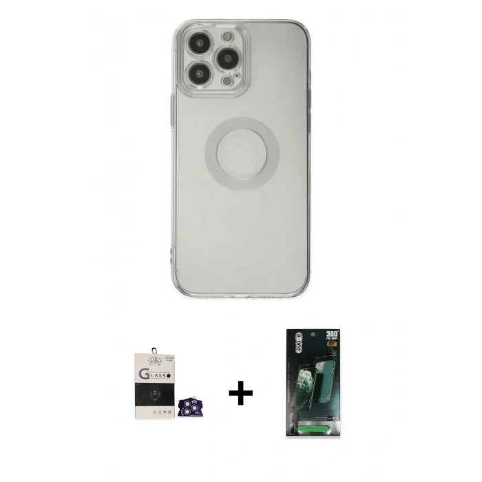 MARSİLYAN™- iPhone 14 Pro Max Kılıf Kutup Klasik - Siyah 360 Mat Full Body Arka Koruyucu + Bilvis Titan Kamera Lens - GS