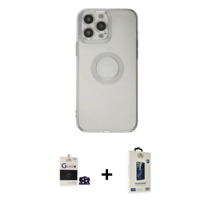 MARSİLYAN™- iPhone 14 Pro Max Kılıf Kutup Klasik - Siyah Bilvis Hayalet Cam Ekran Koruyucu + Bilvis Titan Kamera Lens - DNMR
