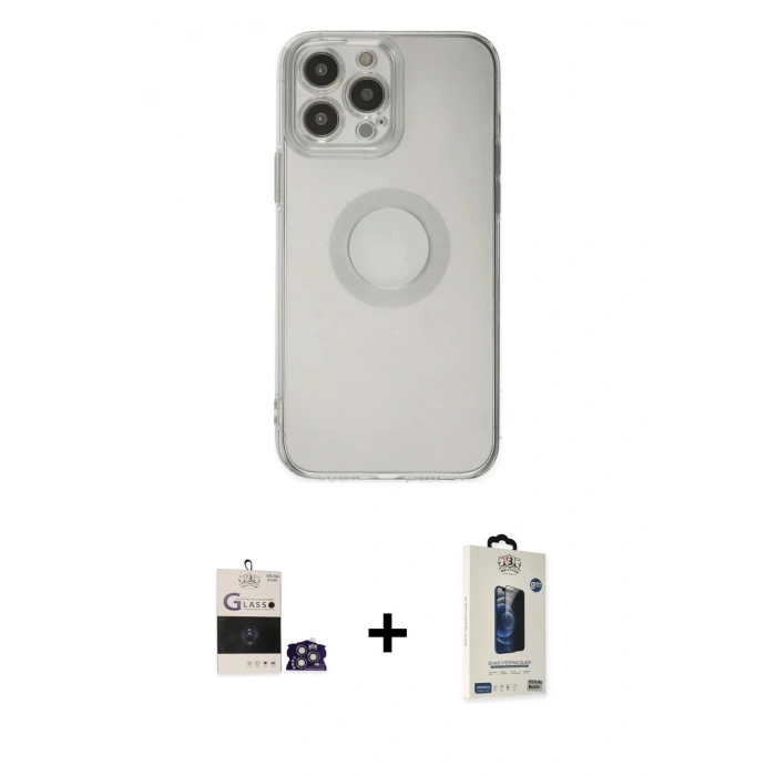 MARSİLYAN™- iPhone 14 Pro Max Kılıf Kutup Klasik - Siyah Bilvis Hayalet Cam Ekran Koruyucu + Bilvis Titan Kamera Lens - GS