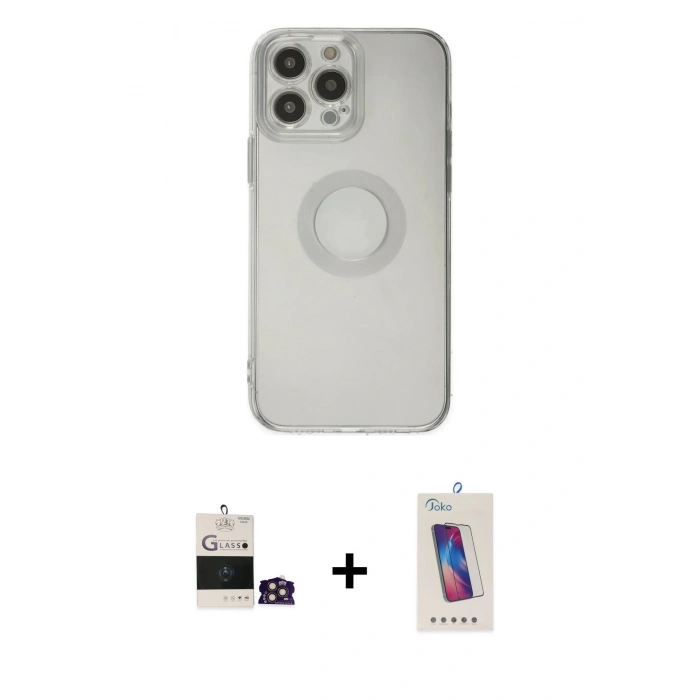 MARSİLYAN™- iPhone 14 Pro Max Kılıf Kutup Klasik - Siyah Joko 5D Cam + Gold Bilvis Titan Kamera Lens