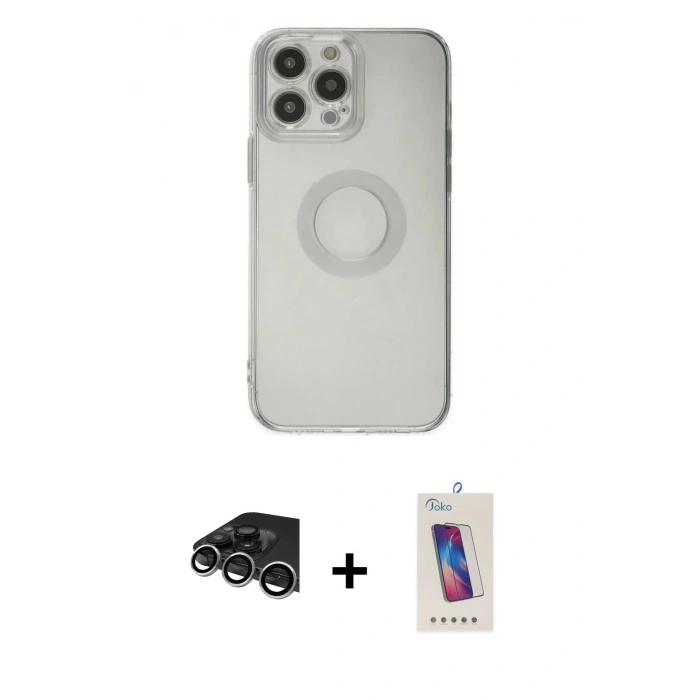 MARSİLYAN™- iPhone 14 Pro Max Kılıf Kutup Klasik - Siyah Joko 5D Cam + Raze Metal Kamera Lens - GS