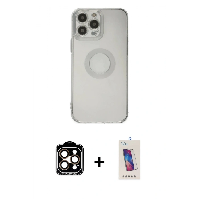 MARSİLYAN™- iPhone 14 Pro Max Kılıf Kutup Klasik - Siyah Joko 5D Cam + PVD Metal Kamera Lens - TU