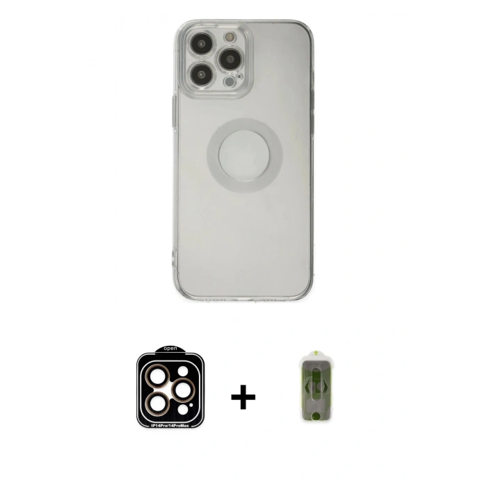 MARSİLYAN™- iPhone 14 Pro Max Kılıf Kutup Klasik - Siyah Joko Magic 5D Hayalet Cam + PVD Metal Kamera Lens - TU