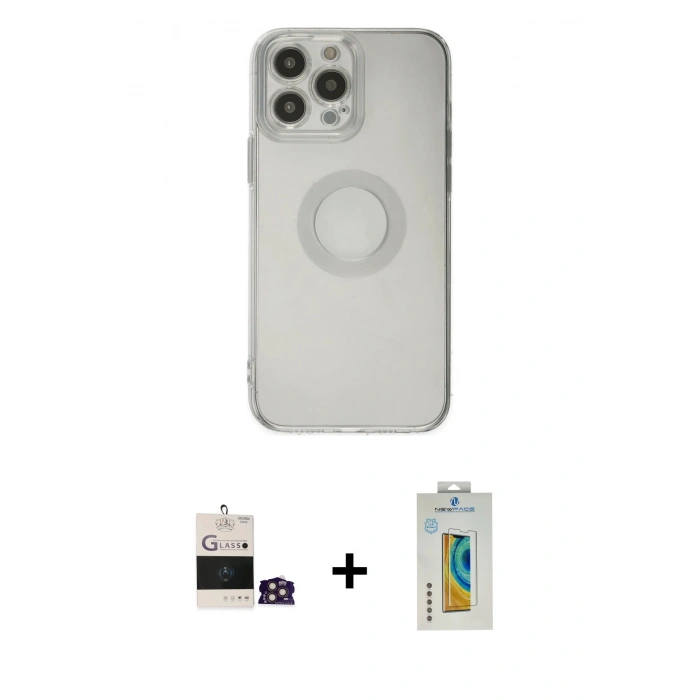 MARSİLYAN™- iPhone 14 Pro Max Kılıf Kutup Klasik - Siyah Polymer Nano Ekran Koruyucu + Bilvis Titan Kamera Lens - GD