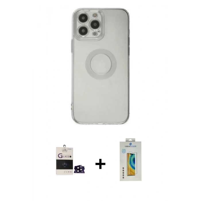 MARSİLYAN™- iPhone 14 Pro Max Kılıf Kutup Klasik - Siyah Polymer Nano Ekran Koruyucu + Bilvis Titan Kamera Lens - SH