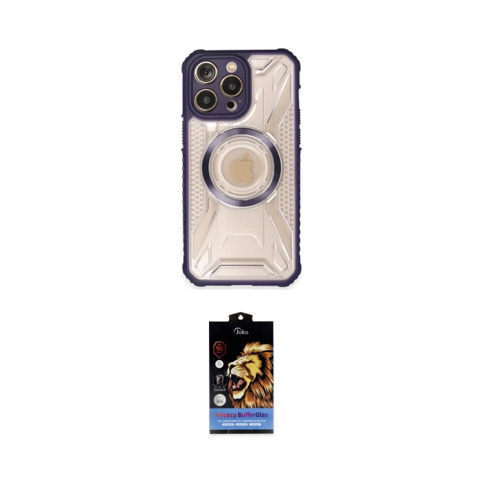 MARSİLYAN™- iPhone 14 Pro Max Kılıf Kutup Modern - Siyah Buffer Hayalet Cam Ekran Koruyucu
