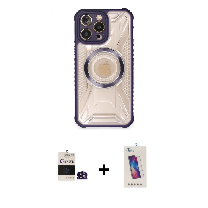 MARSİLYAN™- iPhone 14 Pro Max Kılıf Kutup Modern - Siyah Joko 5D Cam + Bilvis Titan Kamera Lens - DNMR