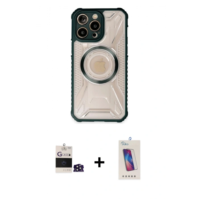 MARSİLYAN™- iPhone 14 Pro Max Kılıf Kutup Modern - Siyah Joko 5D Cam + Bilvis Titan Kamera Lens - DNMR
