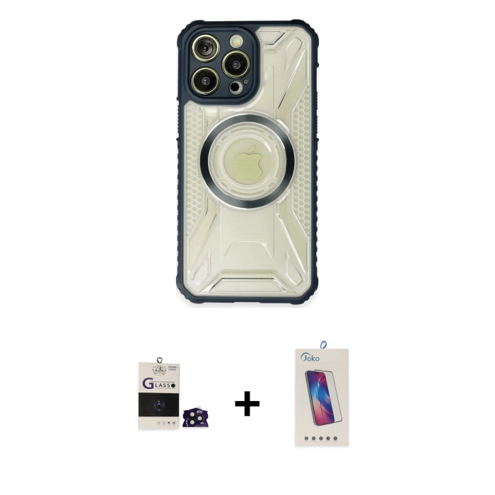 MARSİLYAN™- iPhone 14 Pro Max Kılıf Kutup Modern - Siyah Joko 5D Cam + Bilvis Titan Kamera Lens - DNMR