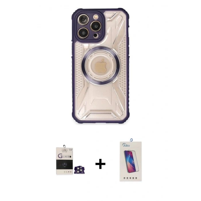 MARSİLYAN™- iPhone 14 Pro Max Kılıf Kutup Modern - Siyah Joko 5D Cam + Bilvis Titan Kamera Lens - GS