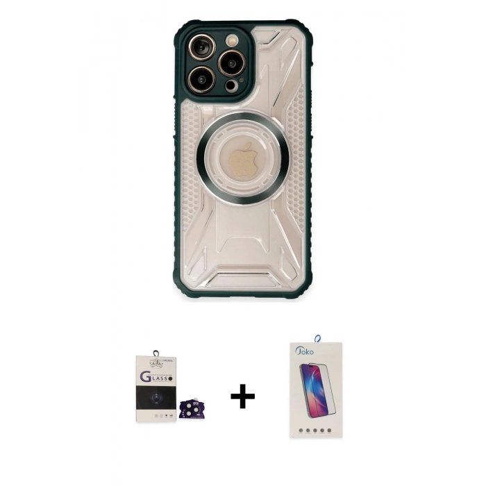 MARSİLYAN™- iPhone 14 Pro Max Kılıf Kutup Modern - Siyah Joko 5D Cam + Bilvis Titan Kamera Lens - SH
