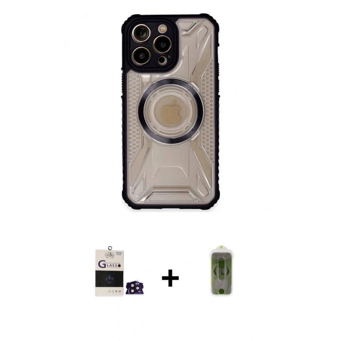 MARSİLYAN™- iPhone 14 Pro Max Kılıf Kutup Modern - Siyah Joko Magic 5D Hayalet Cam + Bilvis Titan Kamera Lens - DNMR