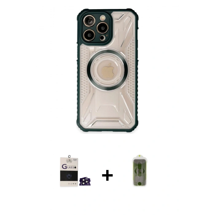 MARSİLYAN™- iPhone 14 Pro Max Kılıf Kutup Modern - Siyah Joko Magic 5D Hayalet Cam + Bilvis Titan Kamera Lens - DNMR