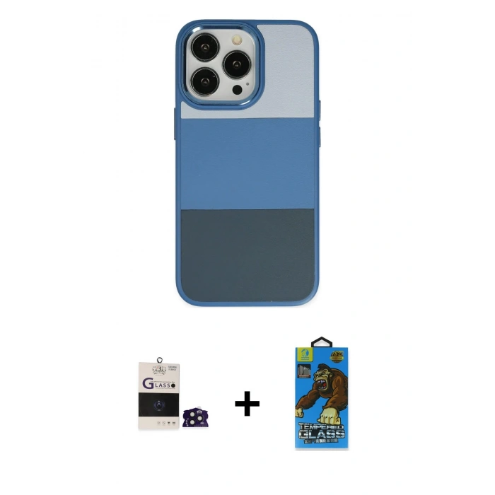 MARSİLYAN™- iPhone 14 Pro Max Kılıf Kutup Özel Seri - Siyah 18D Cam Ekran Koruyucu + Bilvis Titan Kamera Lens - DNMR