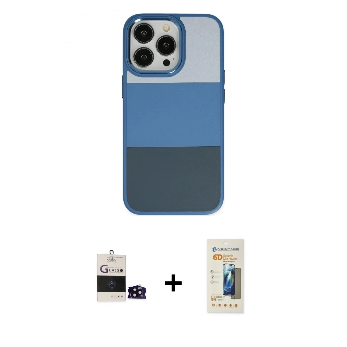 MARSİLYAN™- iPhone 14 Pro Max Kılıf Kutup Özel Seri - Siyah 6D Mat Seramik Hayalet Nano Ekran Koruyucu + Bilvis Titan Kamera Lens - SH