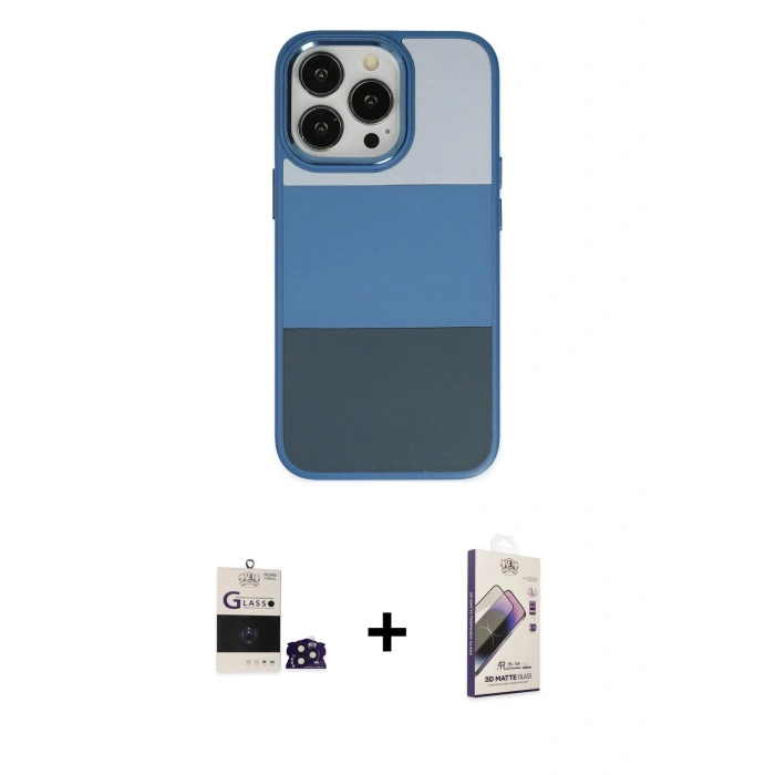 MARSİLYAN™- iPhone 14 Pro Max Kılıf Kutup Özel Seri - Siyah Bilvis 3D Mat Cam Ekran Koruyucu + Bilvis Titan Kamera Lens - DNMR