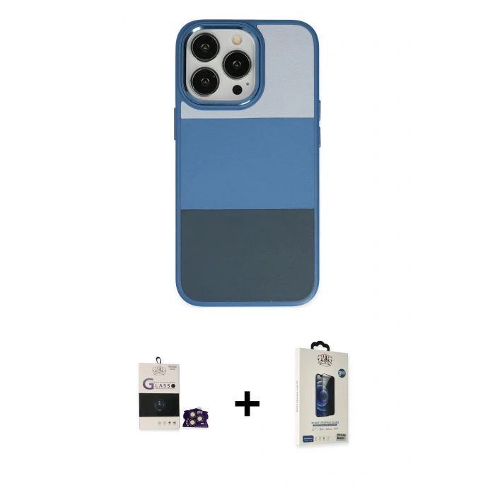 MARSİLYAN™- iPhone 14 Pro Max Kılıf Kutup Özel Seri - Siyah Bilvis Hayalet Cam Ekran Koruyucu + Bilvis Titan Kamera Lens - GD