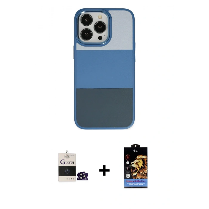 MARSİLYAN™- iPhone 14 Pro Max Kılıf Kutup Özel Seri - Siyah Buffer Hayalet Cam Ekran Koruyucu + Bilvis Titan Kamera Lens - SH