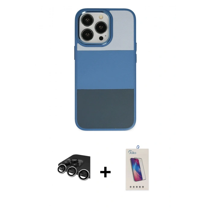 MARSİLYAN™- iPhone 14 Pro Max Kılıf Kutup Özel Seri - Siyah Joko 5D Cam + Raze Metal Kamera Lens - GS