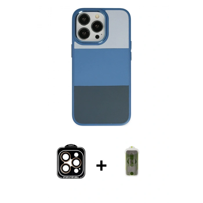 MARSİLYAN™- iPhone 14 Pro Max Kılıf Kutup Özel Seri - Siyah Joko Magic 5D Hayalet Cam + PVD Metal Kamera Lens - TU