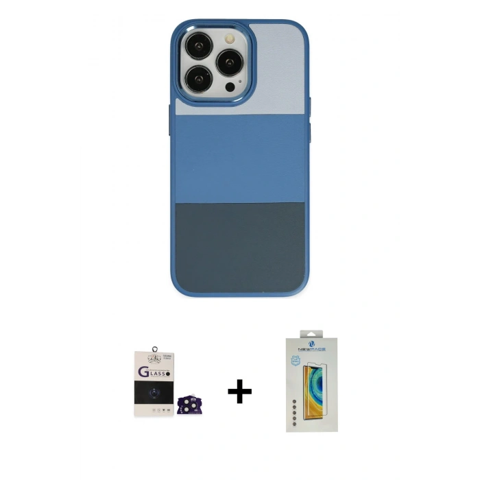 MARSİLYAN™- iPhone 14 Pro Max Kılıf Kutup Özel Seri - Siyah Polymer Nano Ekran Koruyucu + Bilvis Titan Kamera Lens - DNMR