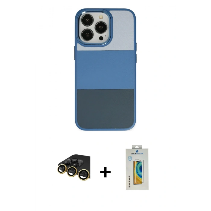 MARSİLYAN™- iPhone 14 Pro Max Kılıf Kutup Özel Seri - Siyah Polymer Nano Ekran Koruyucu + Raze Metal Kamera Lens - GD