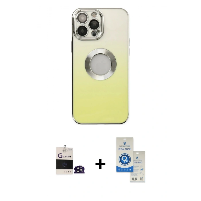 MARSİLYAN™- iPhone 14 Pro Max Kılıf Kutup Yansıma Özel Seri - Şeffaf Royal Nano Ekran Koruyucu + Bilvis Titan Kamera Lens - DNMR